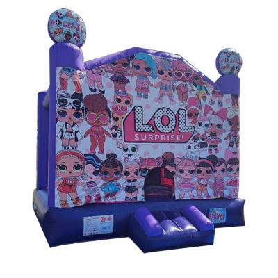 China Blower Included Purple Inflatable Bounce House for Girls' LOL Cross-Dressing Party for sale