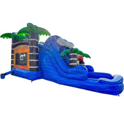 China Kids Playground Inflatable Bounce House with Slide Pool and  Palm Tree for sale