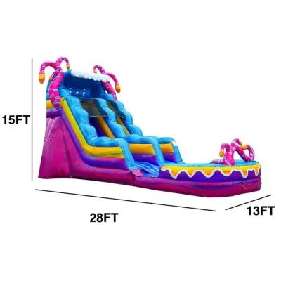 China Unisex 28 pies tobogán de agua inflable con piscina y soplador húmedo / seco casa de rebote combo en venta