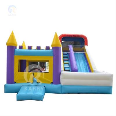 China Big Water Slide Inflatable With Pool For Kids Popular Bouncy Castle And Blower Unisex for sale