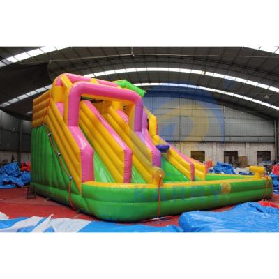 China Customized Color Marble Tropical Waterslide Inflatable Combo Bouncer for Unisex Sale for sale