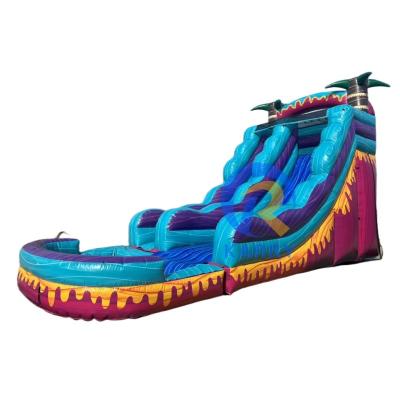 China Indoor Customized Inflatable Water Slide Wet Dry Slide with Swimming Pool for sale