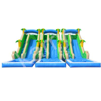 China Unisex Dual Lane Water Slide and Jumping Castle Commercial Inflatable Bounce House for sale