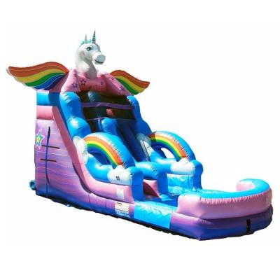 China 5-10 Passenger Inflatable Water Slide Pool Rental with Rainbow Pool and Slide Package for sale