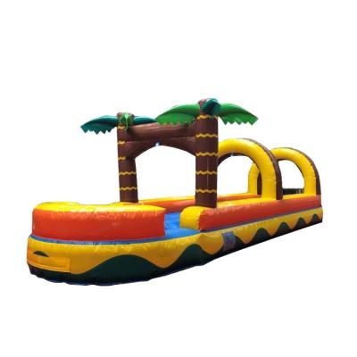 China 0.55mm PVC Tarpaulin Flat Slide Palm Tree Commercial Inflatable Water Slide for Adults for sale