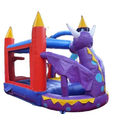 China Newly Designed Outdoor Commercial Mini Purple Little Monster Bouncy Castle Slide Combo for sale