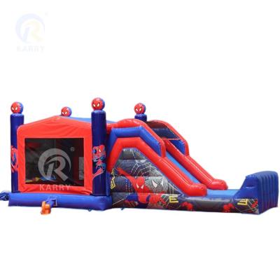 China Customized Color Inflatable Jumping Castle Spiderman Bouncy Castle with Slide Combo for sale