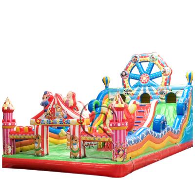 China 14 Years up Crazy Ferris Wheel Inflatable Fun City Bouncy Castle with Animal Theme Park for sale