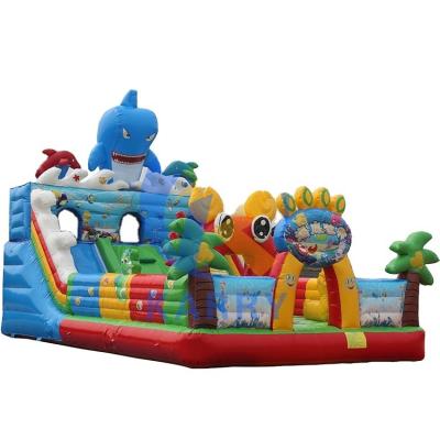 China EN14960 Certificate PVC Inflatable Bouncy Castle and Slide for Marine Animal Fun City for sale