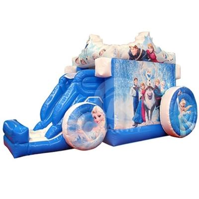 China Girls' Favorite Frozen Princess Carriage Inflatable Castle Slide with Blower Included for sale