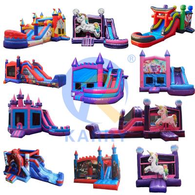 China PVC 0.55mm Inflatable Frozen Castle Bounce House Slide Combo for Commercial Party Rental for sale