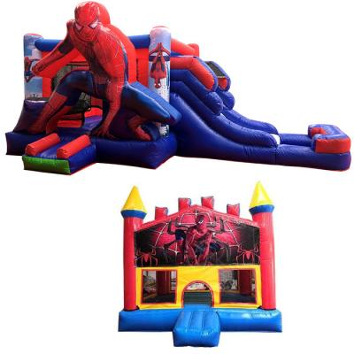 China 14 Years up Age Range Commercial PVC Spiderman Inflatable Bouncer House with Slide for sale