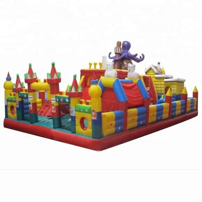 China School Event Octopus Kingdom Inflatable Castle with Obstacles Customizable Fun City for sale