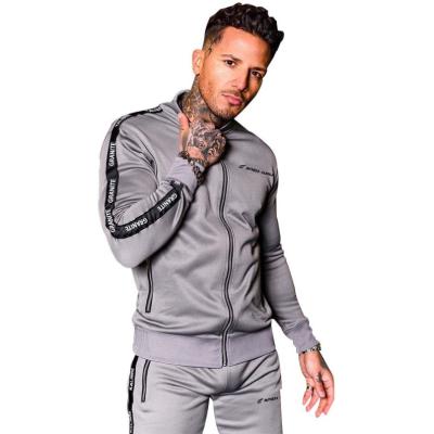 China New Slim Fitness Plus Size Fitness Sweatsuit Custom Made Logo Polyester Details Men's Sportswear Tracksuit for sale