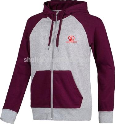 China Anti-pilling two kinds of color stitching blank hoodies with no label, custom plain crop hoodies wholesale for sale