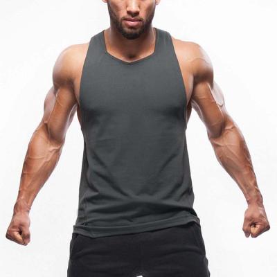 China Anti-pilling tank muscle tank tops men single screen printed gym smooth dry fit top vest latest fitness for men for sale