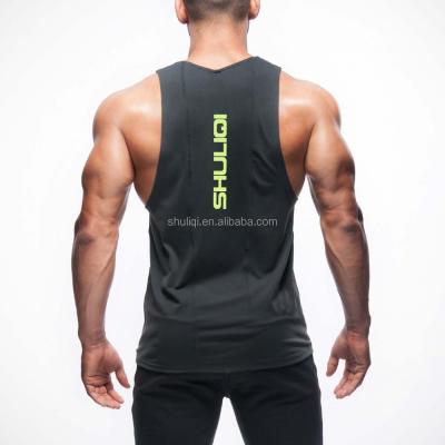 China Anti-pilling Mens Polyester Spandex Fitted T Shirts Gym Athletic Tank Top for sale