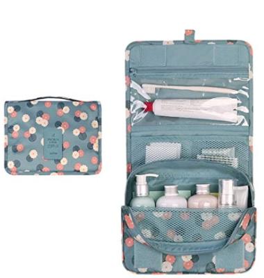 China Large Capacity Oxford Cosmetic Bag Travel Makeup Pouch Portable Toiletry and Sustainable Waterproof Hanging Makeup Bag for sale