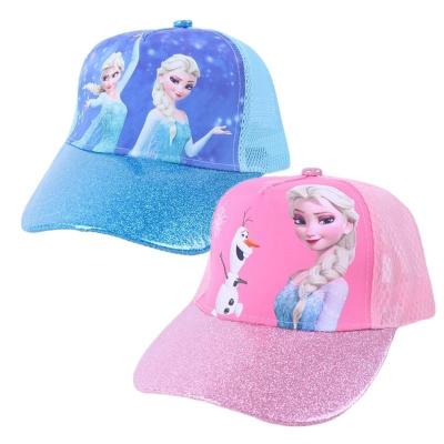 China And American Elsa Beanies Printed Pattern Kids FROZEN European Style Mesh Cap Children Baseball Cap Peaked Hat For Girl And Boy for sale