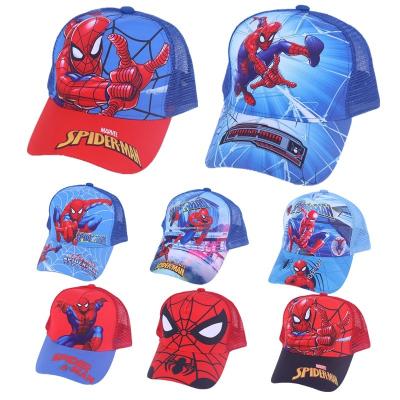 China European and American Spider Man Kids Baseball Net Hat Summer Breathable Style Boys Superhero Peaked Hat Printed Kids Casual Baseball Hats baseball cap for sale