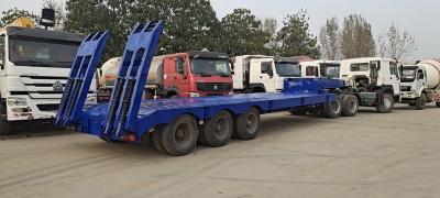 China Two-axle Lowbed Semi Trailer Featuring Low Ground Clearance And Strong Load-bearing Capacity for sale