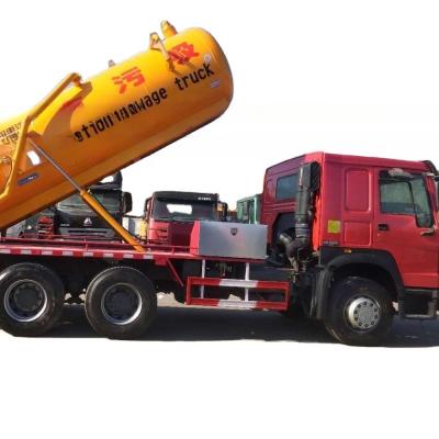 China Euro 3 336hp Used Howo 6*4 Vacuum Truck 10 Cbm Sewage Suction Truck In Good Condition for sale