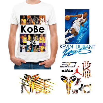 China Garment \ Jeans \ Shoes \ Bags\Socks screen printing ink Transfer Printing iron on heat transfer vinyl Basketball star Clear Film Dtf Transfers for T Shirt for sale