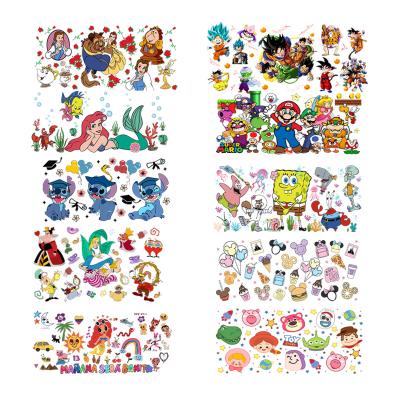 China Cup longrui Factory Design Cute cartoon sticker cup wraps transfers uv dtf cup wrap transfers for Coffee glass for sale