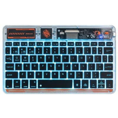 China Laptop Wireless RGB Transparent Keyboard Waterproof Mechanical Gaming Keyboard with Multimedia Function Keys for sale