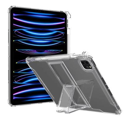 China Tablet Case with Pencil Holder Kickstand TPU Acrylic Shockproof Clear Tablet Back Cover Case for IPad pro 3 4 5 6 12.9