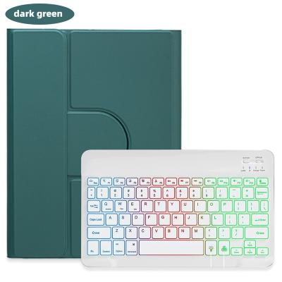 China Colorful Backlit Wireless BT Keyboard Wireless Case Rotating Pen Slot Acrylic Case For iPad 10 Generation 10.9 inch for sale