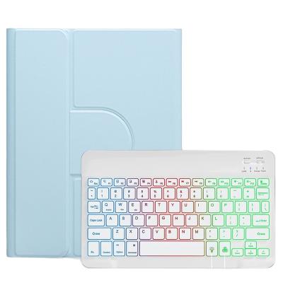 China Colorful Backlit Wireless BT Keyboard Case Rotating Acrylic Pen Slot Case For iPad Air4 Air5 10.9 inch RGB Keyboard for sale