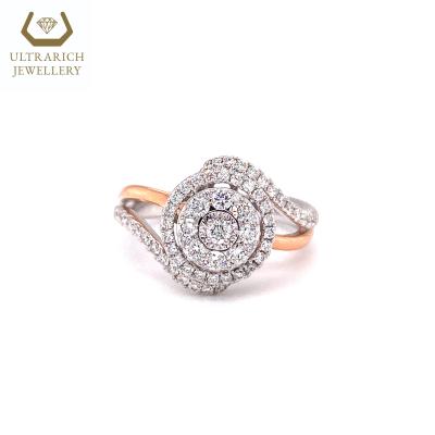 China 0.62ct Elegant FASHIONABLE Natural Diamond Ring FG VVS VS 18K White and Rose Gold for sale