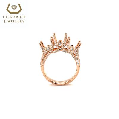 China Diamond Ring Semi-Mounting Timless Design With Elegant FASHIONABLE 18K Rose Gold for sale