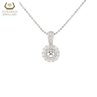 China Jewelry Maker Semi-Mount Pendant For 0.90ct TRENDY Center Stone Real HK Diamonds 18K for sale