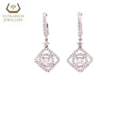 China FASHIONABLE Natural Diamond Drop Earrings FG VVS VS 18K Gold AU750 Fine Jewelry Manufacturer for sale