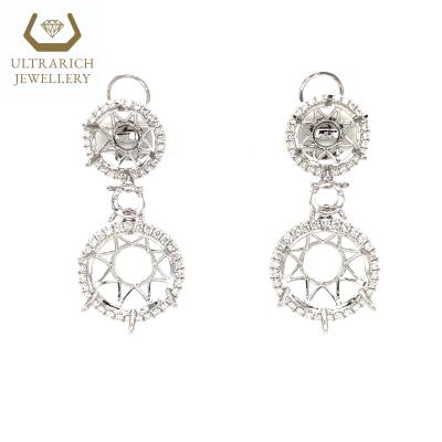 China FASHIONABLE High End Natural Wholesale 18K Gold Diamond Dangling Earrings Mounting Factory for sale