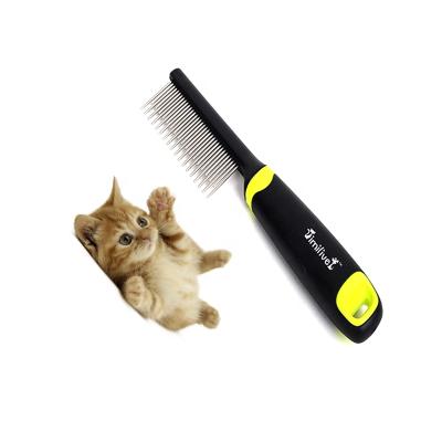 China Custom Viable Pet Comb With Long And Short Teeth Pet Knot Comb Stainless Pet Hairstyle Combs for sale