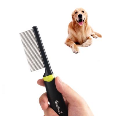 China Viable Stainless Steel Comb Pet Flea Lice Remover Comb Pet Grooming Massage Comb Bath Brush for sale