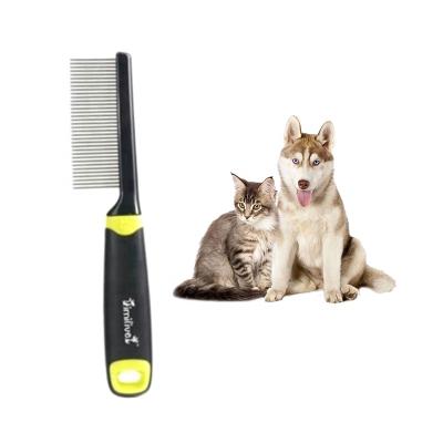 China Viable Clean Needle Dog Pet Fur Supplies Grooming Tools Mental Cat Hair Shedding Removal Steel Comb for sale