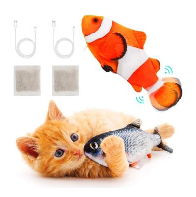 China Chargeable Oscillation Cat Fish Toy Catnip Interactive Cat Toy USB Soft Toy Viable Cat Playing Electric Moving Fish for sale