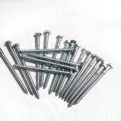 China HEX Hot Selling Galvanized Hexagon Head Full Teeth Wood Grain Screws for sale