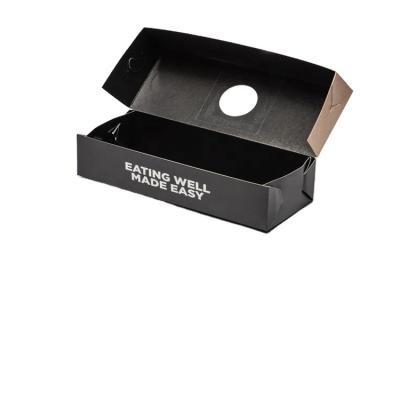 China Recycled Packaging Materials Sushi Box Container With Window Black Inside for sale