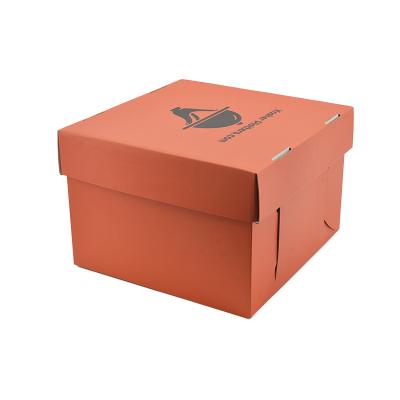 China Recycled Materials Orange Cake Corrugated Box Custom Foldable Gift Packaging Box for sale