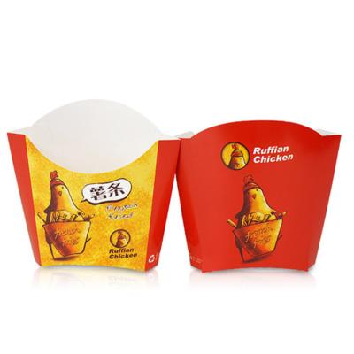 China Recycled Materials Wholesale Custom Printed Disposable Kraft Paper French Fries Box for sale