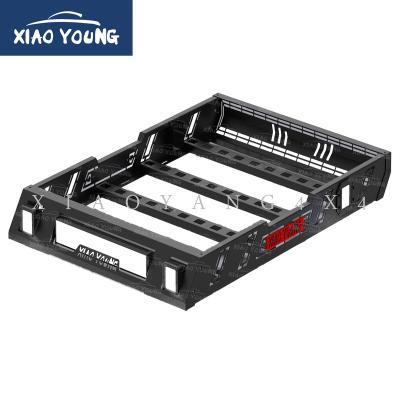 China High Load Capacity 4X4 Universal Steel Pickup Truck Top Cargo Carrier Roof Rack Basket With LED Lights Customized Size for sale