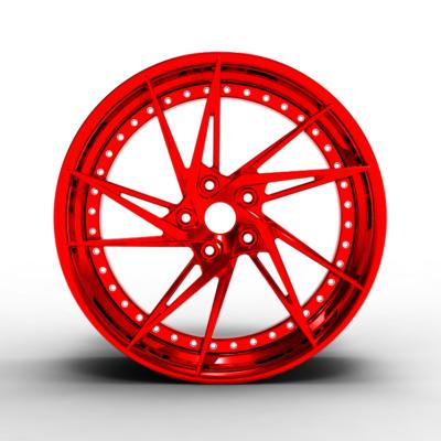 China Aero-Forged Aluminum Alloy 6061-T6 Custom Concave Design Red 18 Wheel 19 20 21 22 Inch Forged Aluminum Wheel RIMS Alloy Passenger Car Wheels for sale