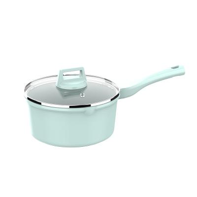 China 16/18/20 Cm Workable Die Cast Aluminum Non Stick Sauce Pan With Induction Sauce Pan With Glass Lid Phenolic Nonstick Coating Handle for sale