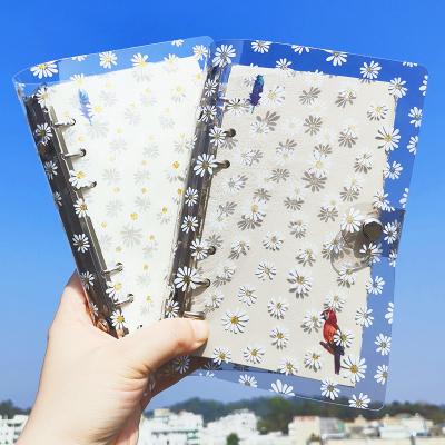 China A7 A6 Cute Kawaii PVC 6 Ring Binder Spiral Daisy Diary Notebooks Stationery Supplies for sale