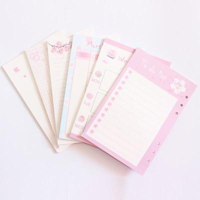 China Spiral 6 Holes Filling Inner Paper Core for Spiral Binder Planner Notebooks: List, Weekly Monthly Planner, Line, Grid A5A6 for sale